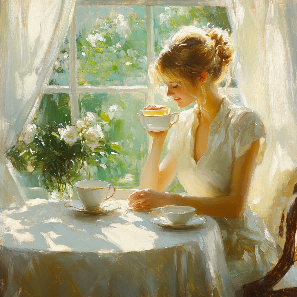 John Singer Sargent Inspired Tea By The Window DIY paint by numbers