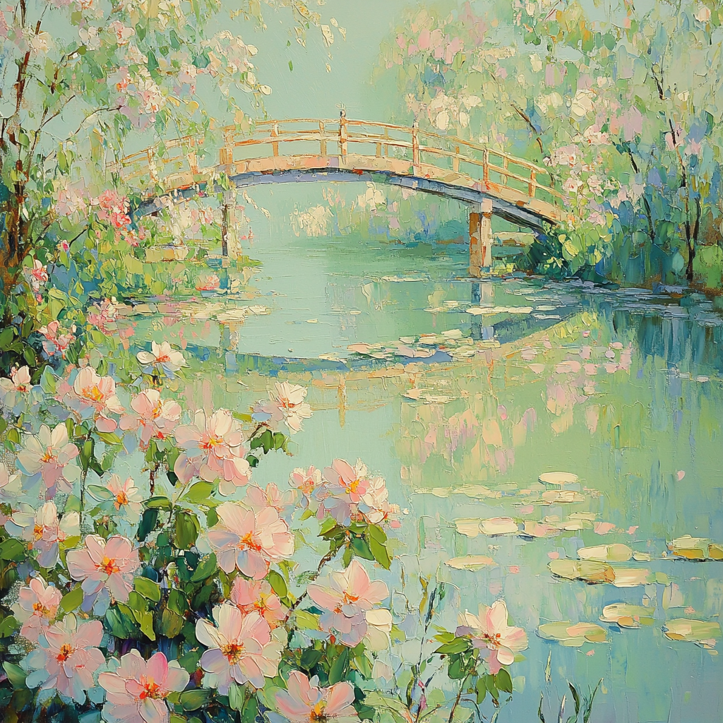 Claude Monet Inspired Springtime Giverny Garden Awakening Number painting