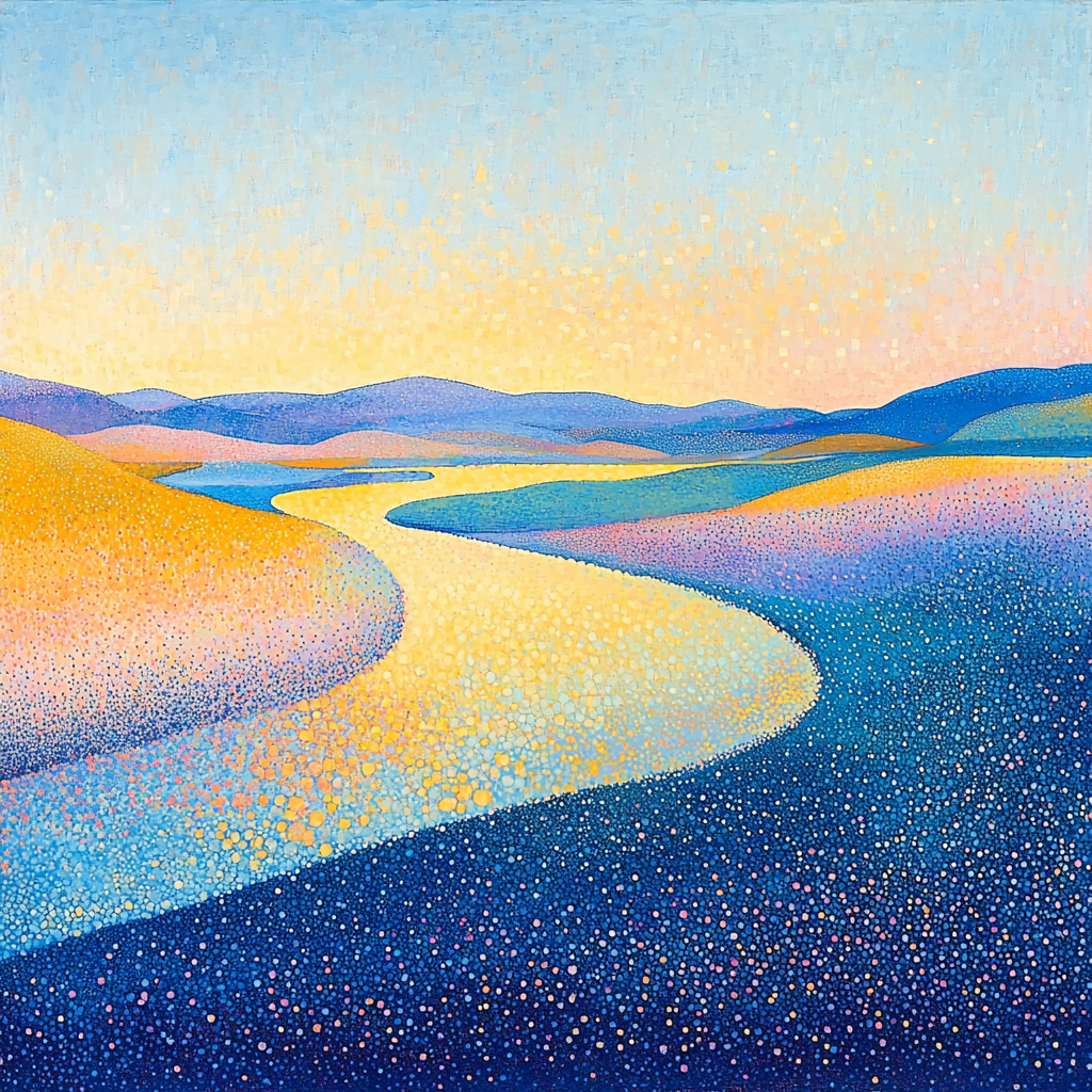 Georges Seurat Inspired Dreamlike Horizons Paint By Numbers