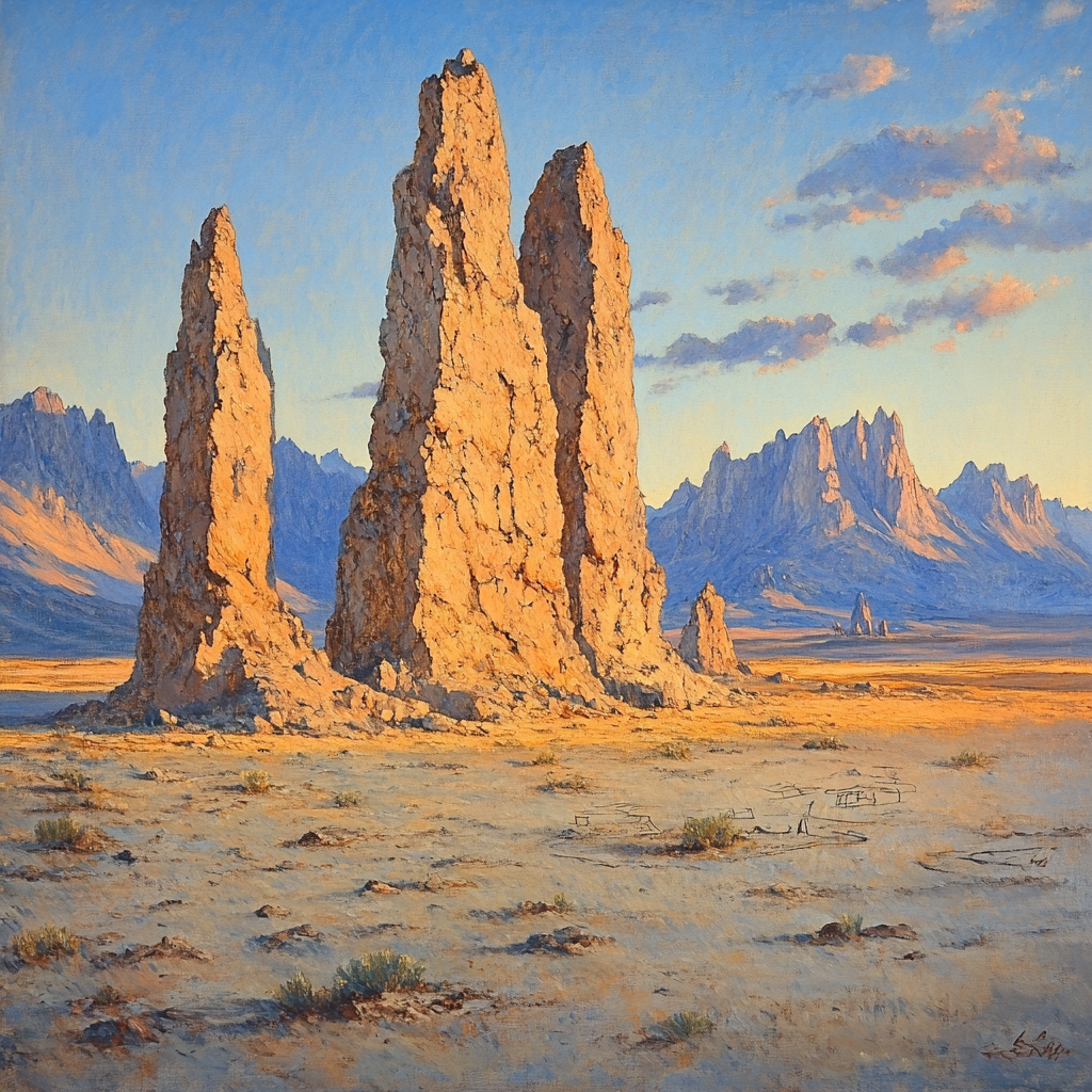 Leonardo Da Vinci Inspired Mountain Monoliths paint by color