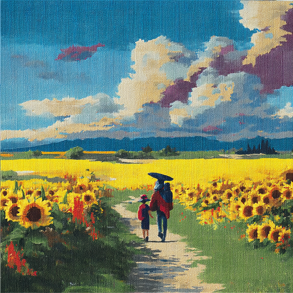 Sunlit Garden Walk Painting Number Kit