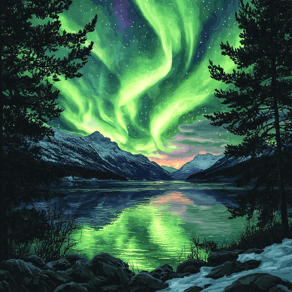 The Northern Lights In Tromsø Paint By Numbers Art