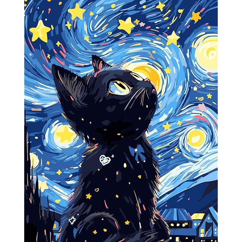 Paint By Numbers Kit Black Cat Canvas Art