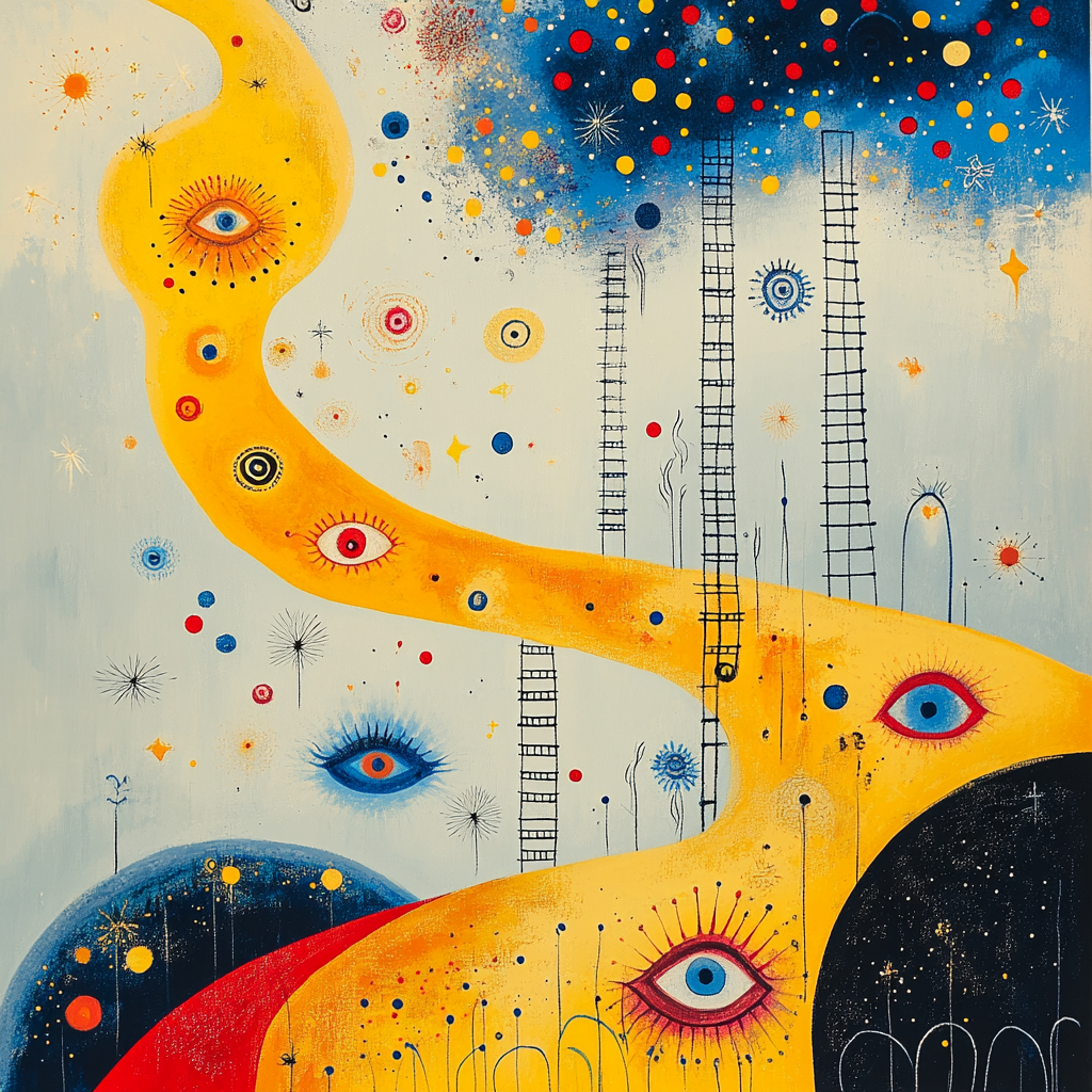 Joan Miró Inspired Voyage Of Whimsy painting number kit