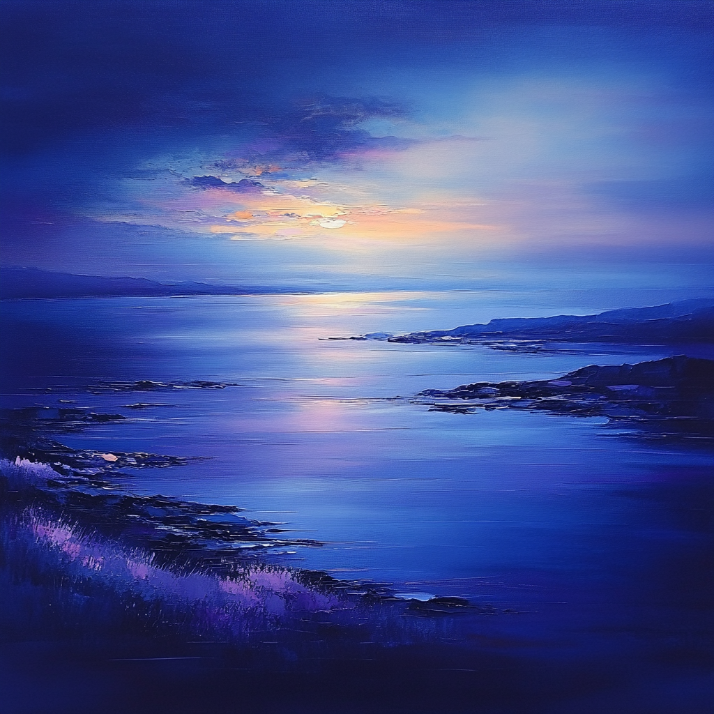 Paul Cézanne Inspired Silent Bay At Dusk Numbered painting kits