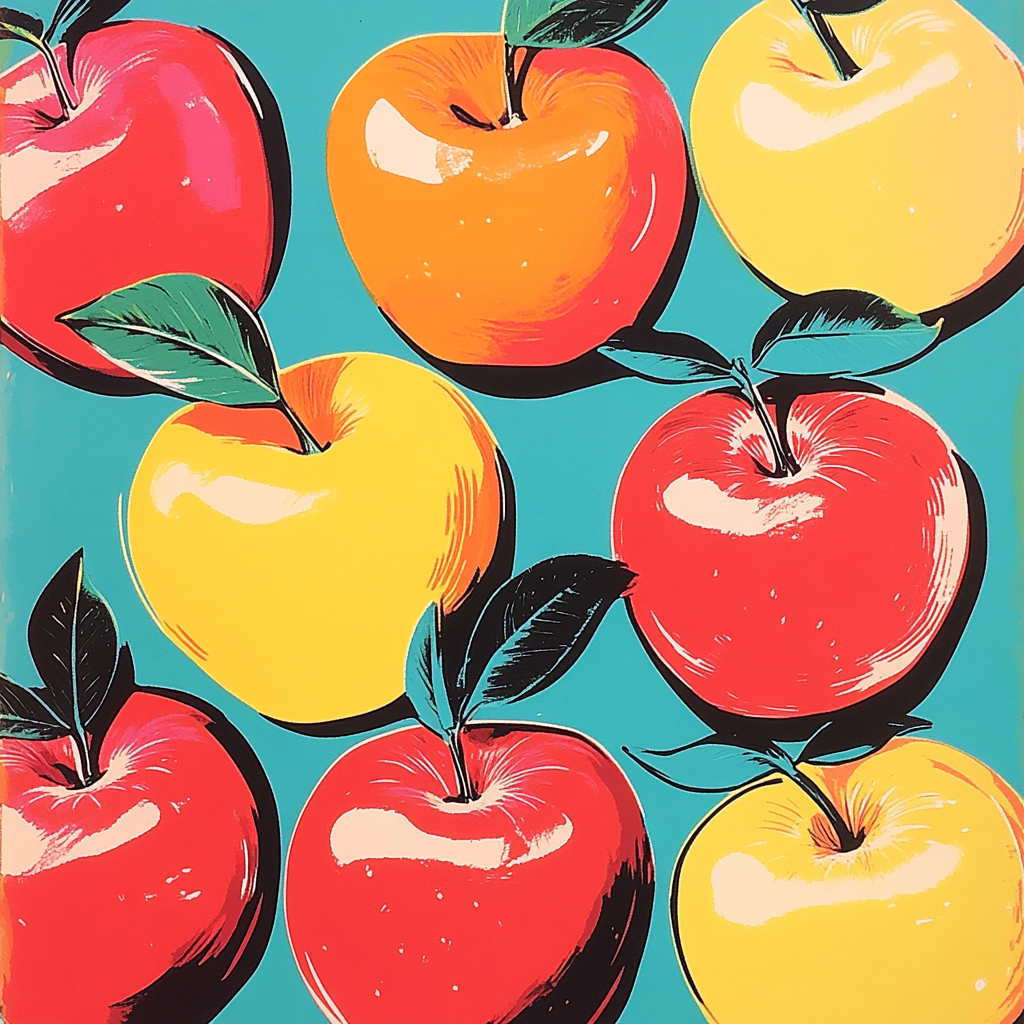 Warhol Inspired Pop Fruit Number painting