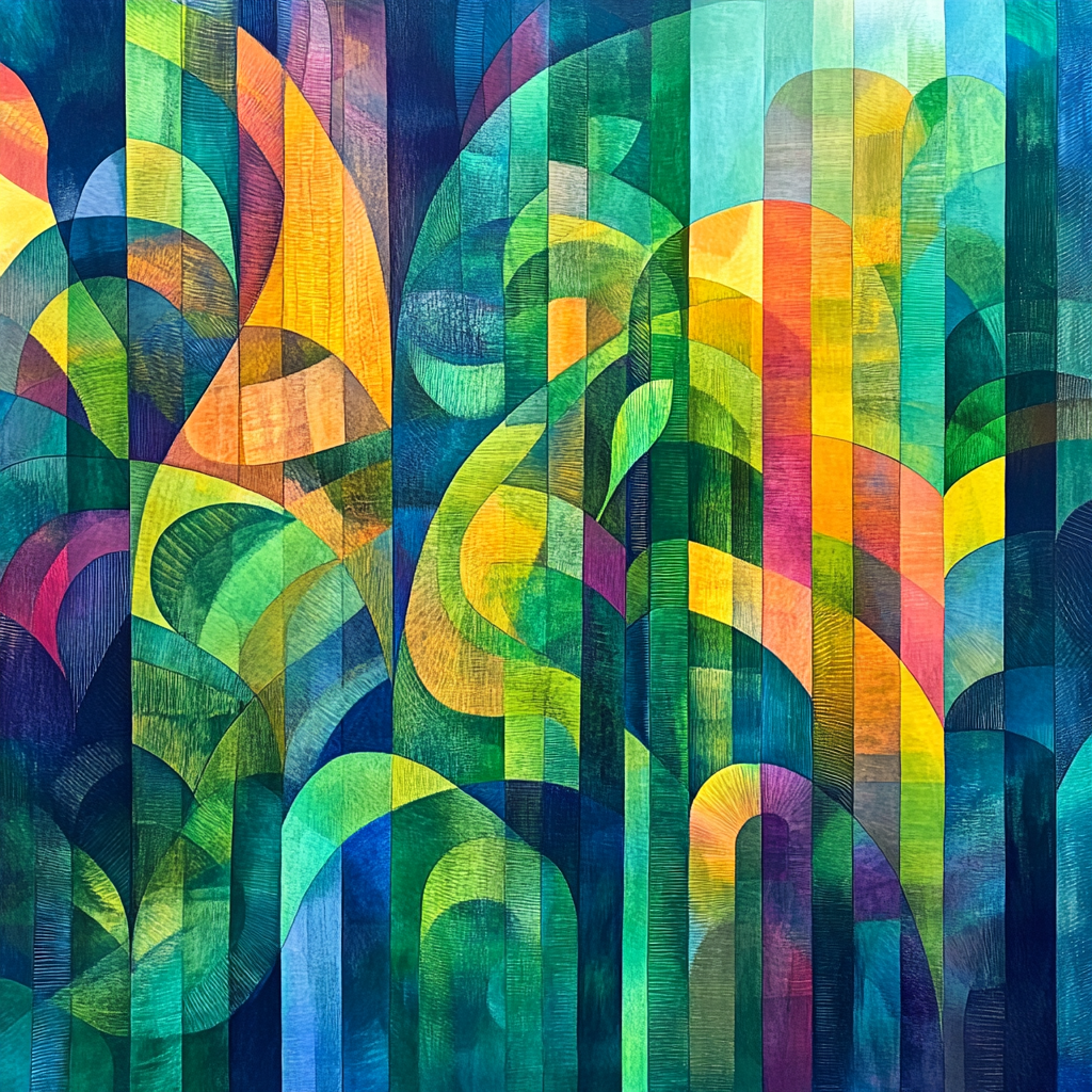 Wassily Kandinsky Inspired Rainforest Symphony Numbered painting kits