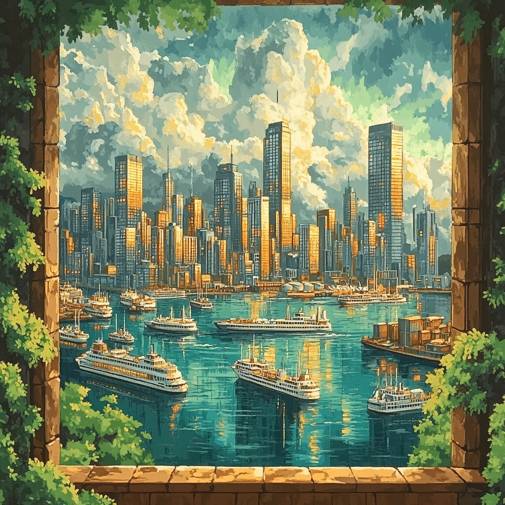 Victoria Peak Skyline Hong Kong China paint by number