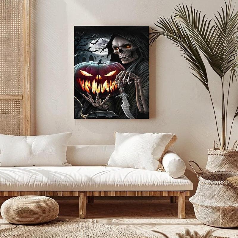 Halloween Paint By Numbers Kit On Canvas Pumpkin Decor