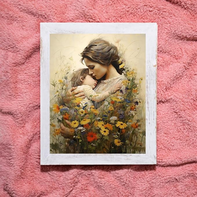 Paint by Numbers Mother's Day for Adults, Acrylic Oil Painting by Numbers Kits for Beginner with Paintbrushes Brushes