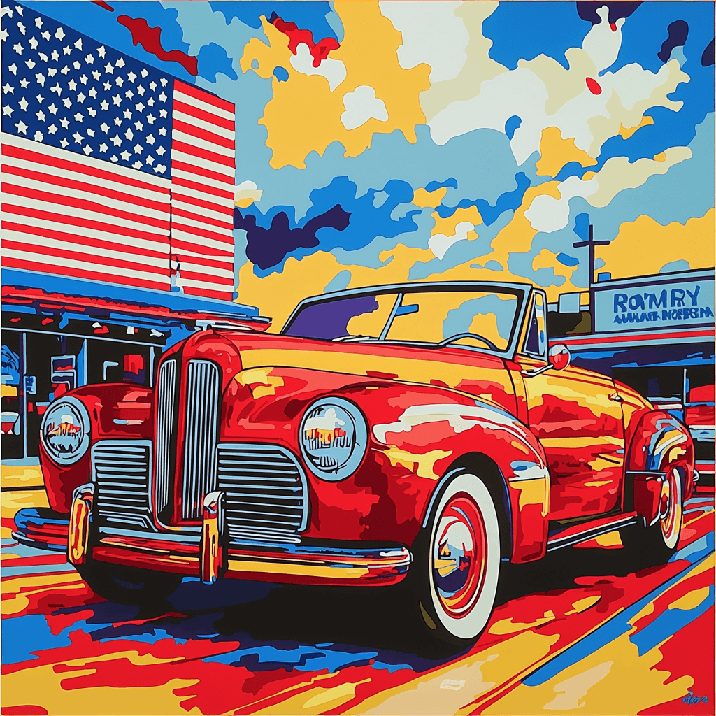 Roy Lichtenstein Inspired Retro Car Revival DIY Paint By Numbers