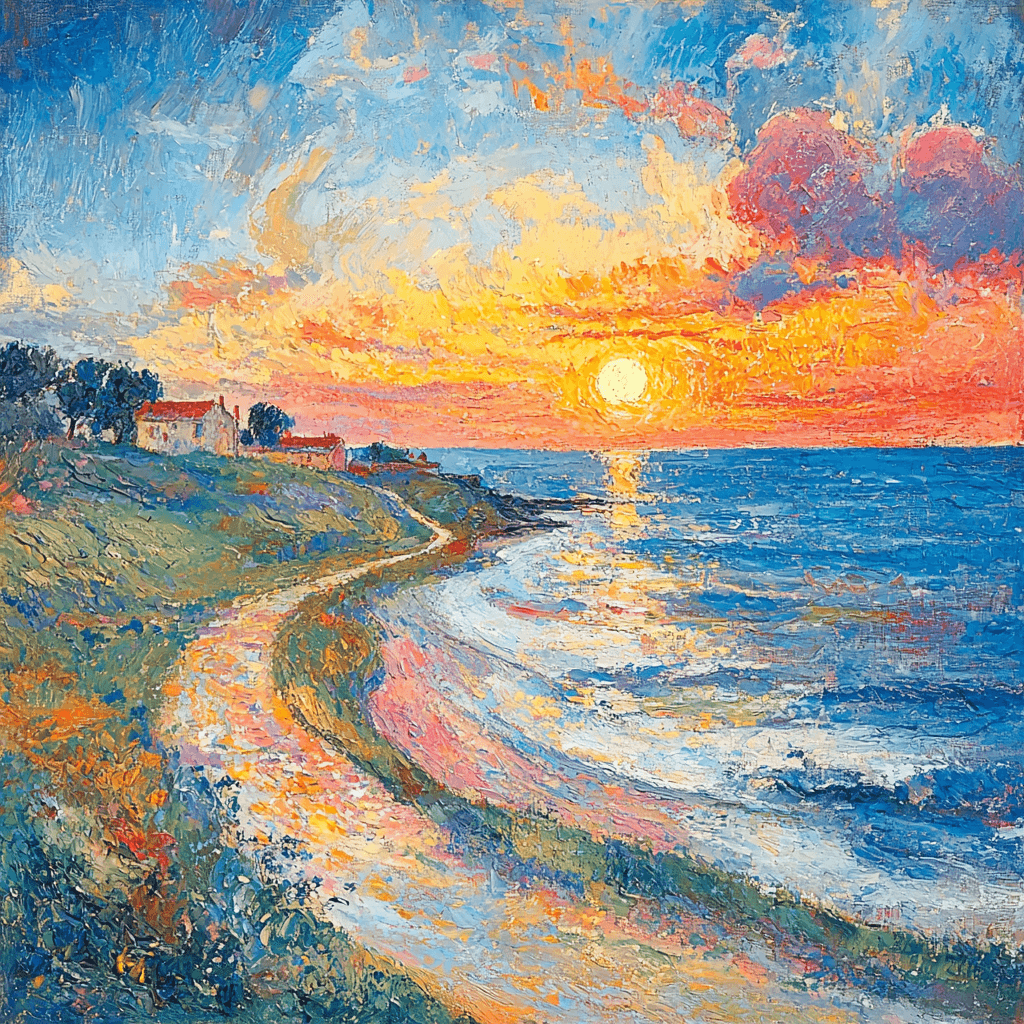 Pierre Bonnard Inspired Vivid Coastal Panorama Numbered Painting Kits