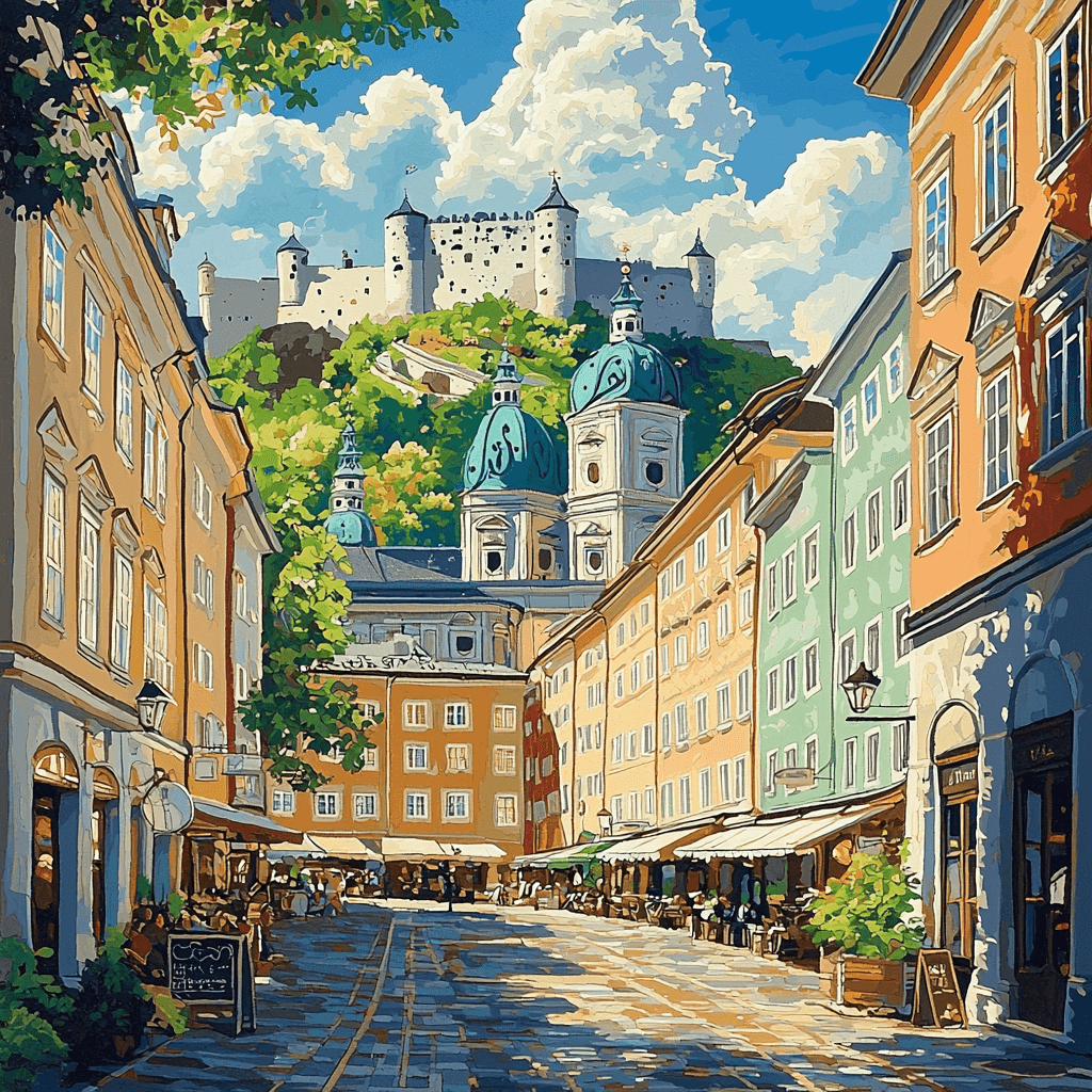 Salzburg Old Town Painting Number Kit