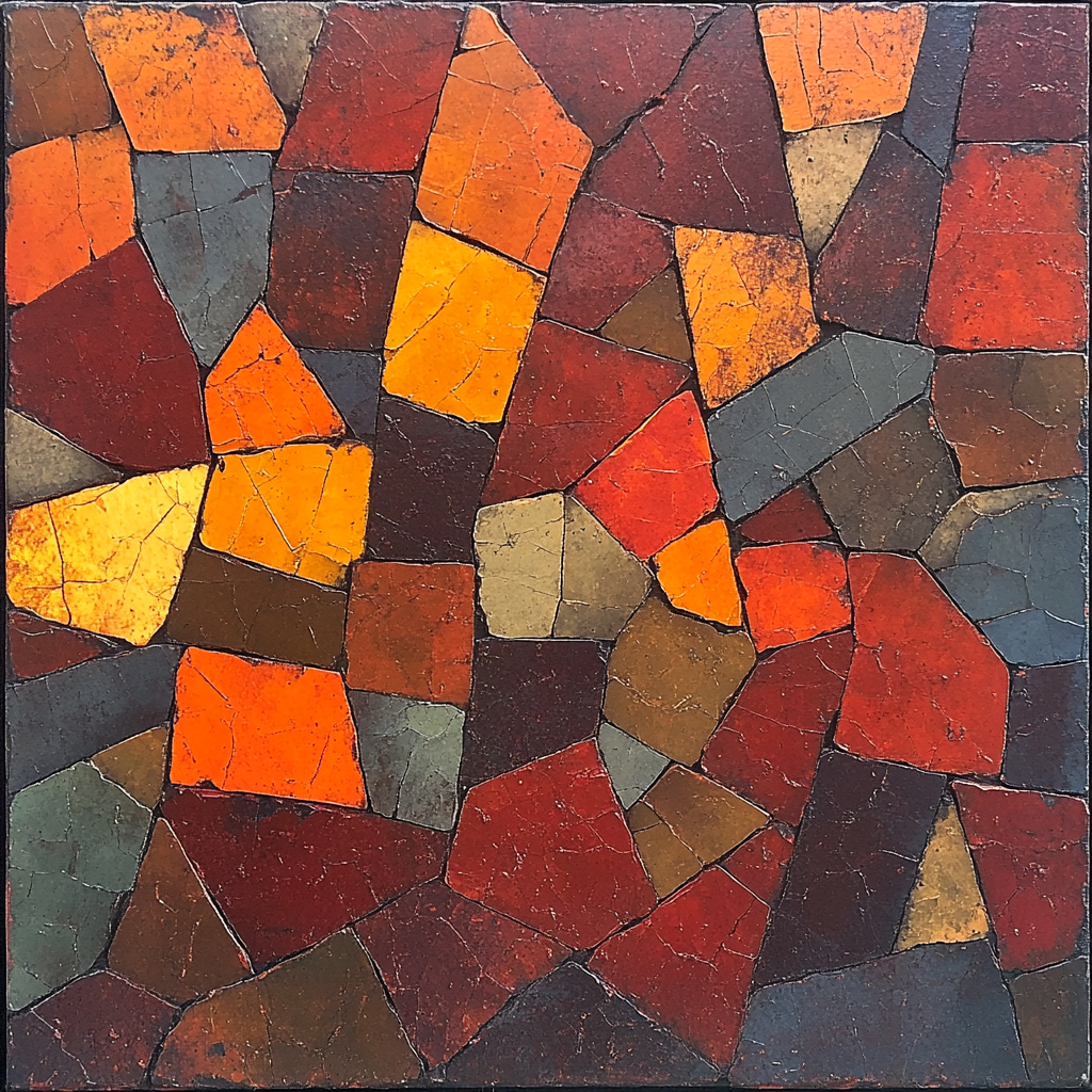 Jean-Paul Riopelle Inspired Volcanic Mosaic Dusk painting number kit