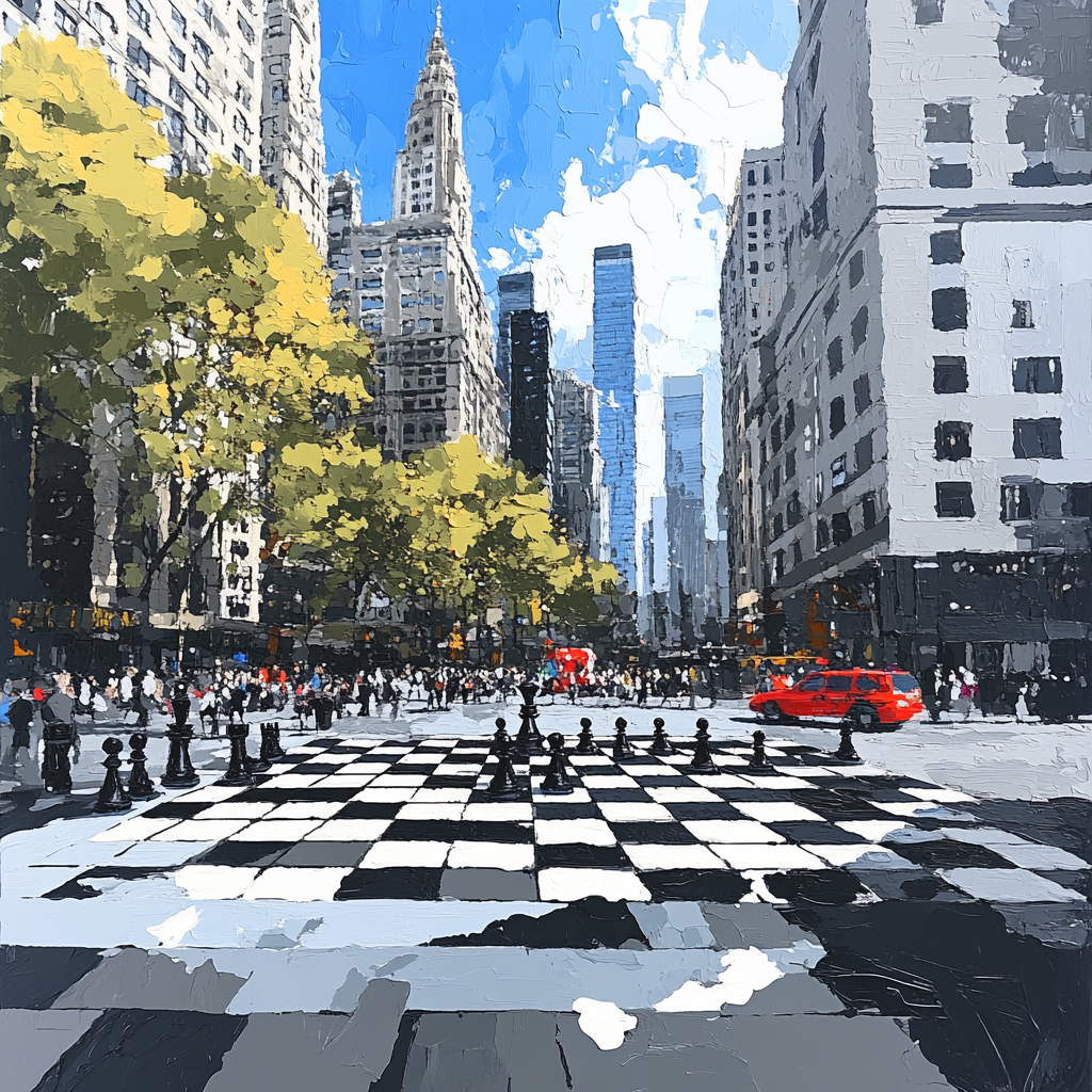 Duchamp Inspired Urban Chess Painting by numbers kit
