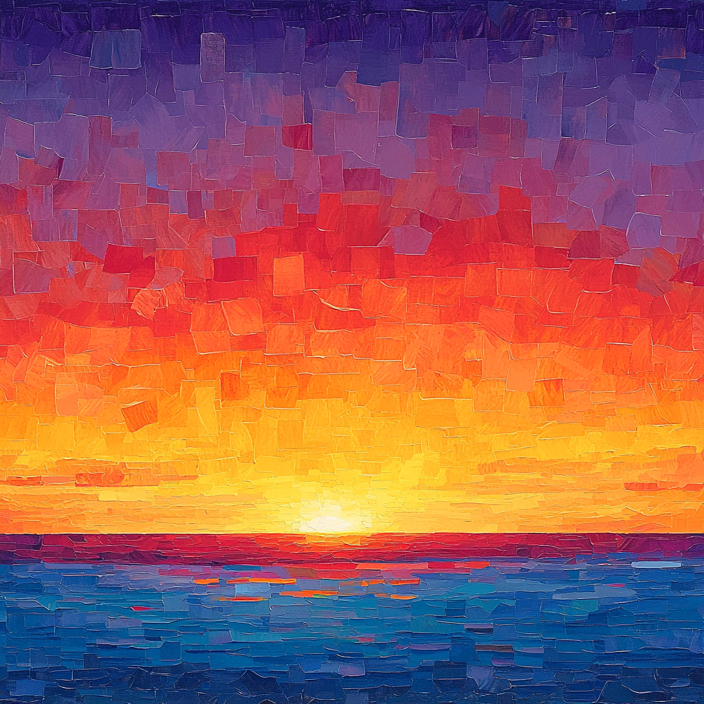Georges Seurat Inspired Radiant Horizon Abstract Paint By Numbers Kits
