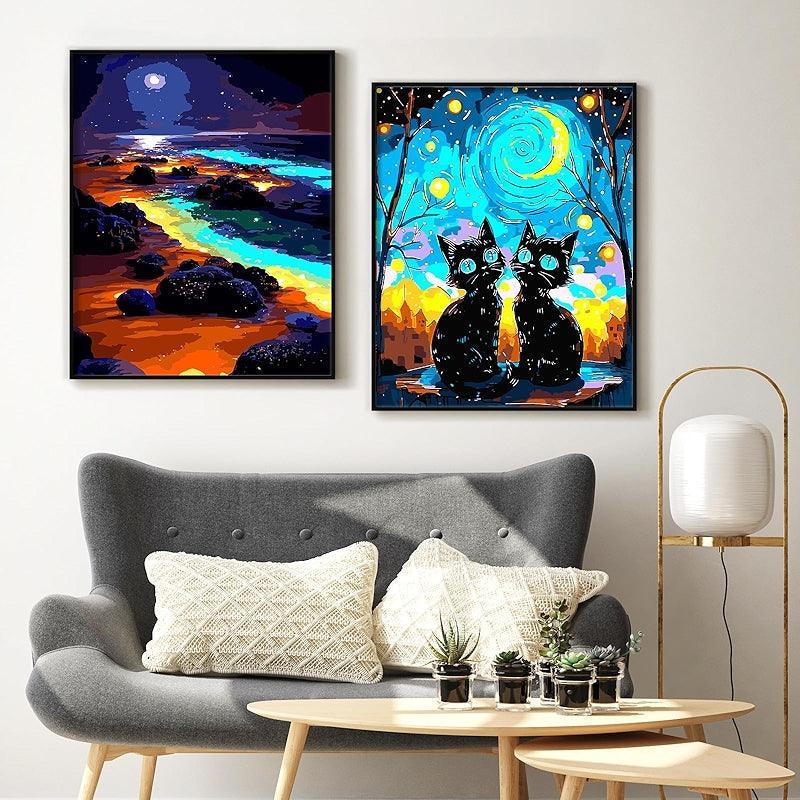 Paint By Numbers Kit Black Cat Canvas Art