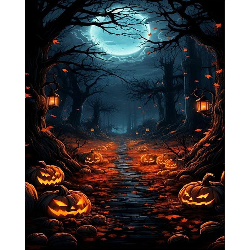 Halloween Paint By Numbers Kit On Canvas Pumpkin Decor