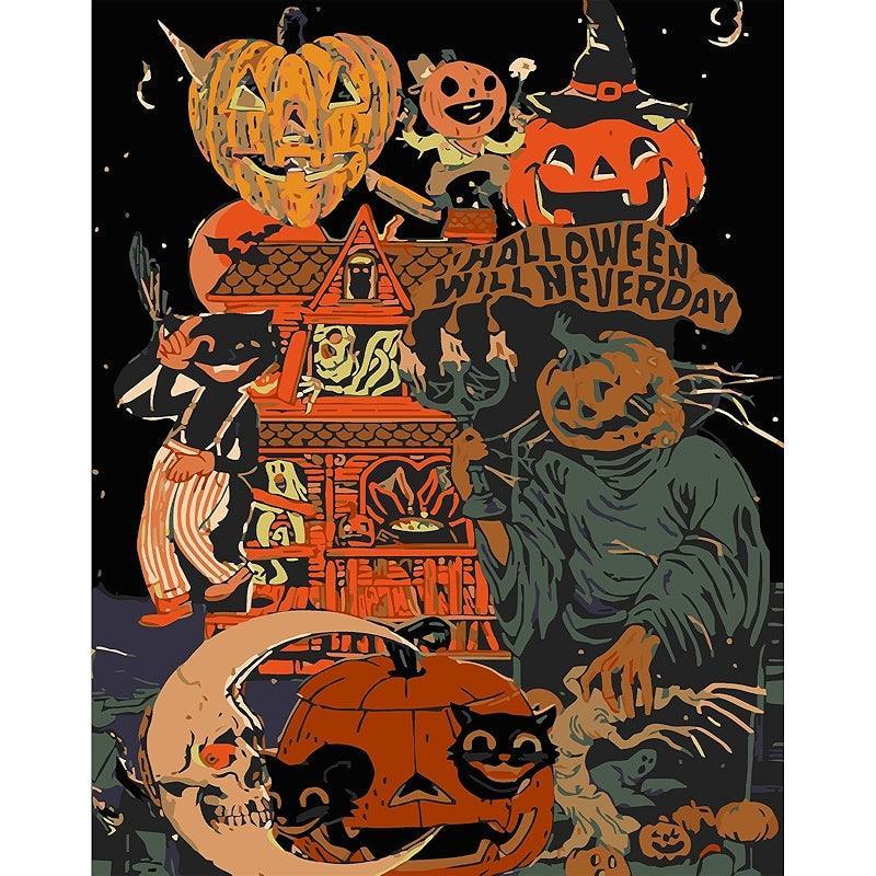 Halloween Paint By Numbers Kit For Home Decor