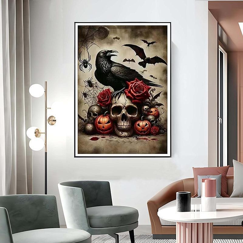 5D Diamond Painting Kit Halloween Skull Eagle Art