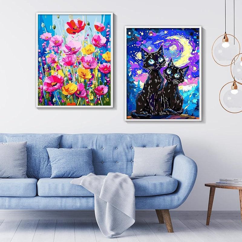 Paint By Numbers Kit Black Cat Canvas Art