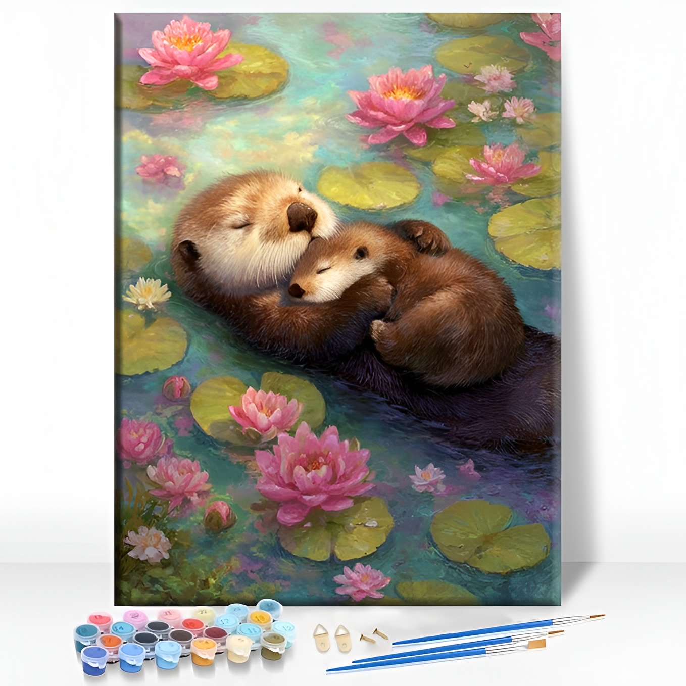 MOM Mothers Day Framed Canvas DIY Paint by Numbers Kit