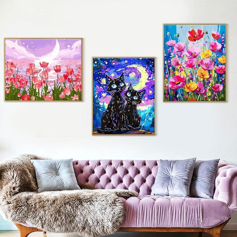 Paint By Numbers Kit Black Cat Canvas Art