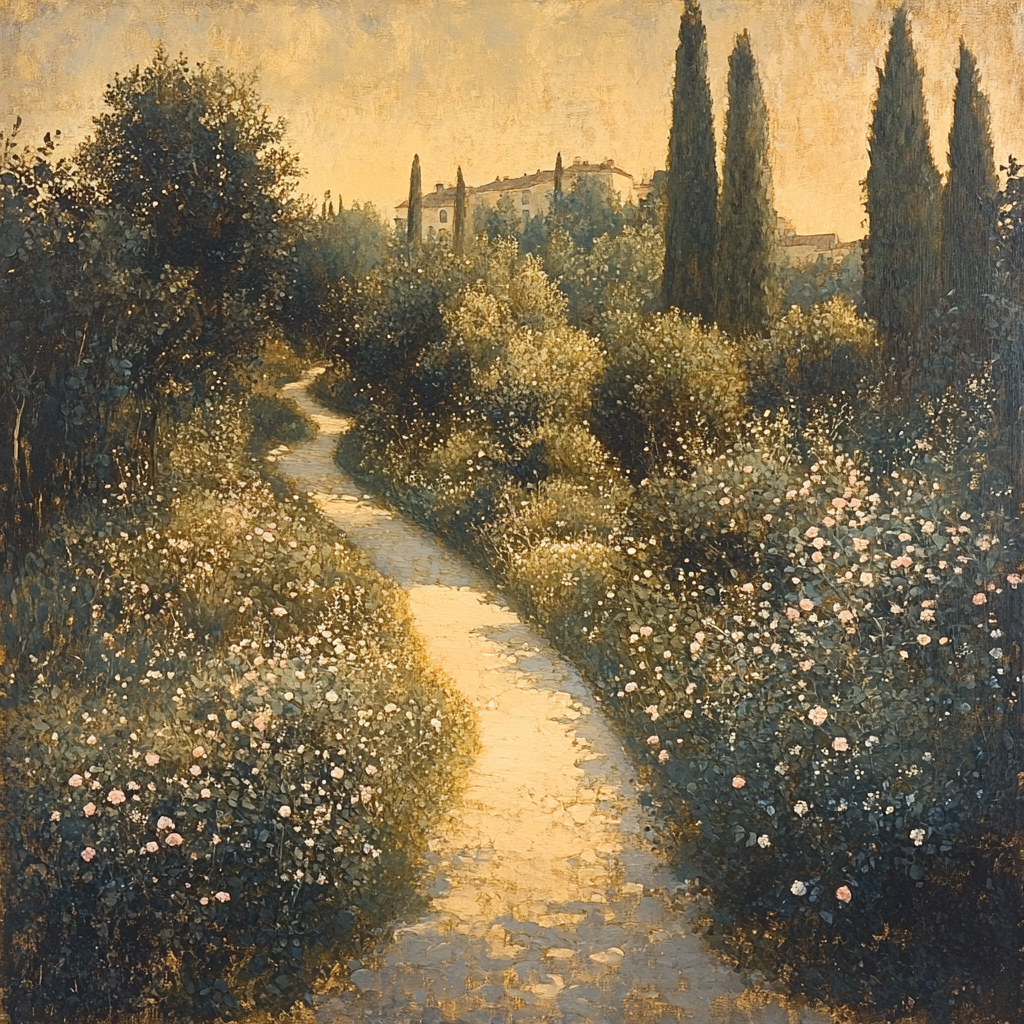 Leonardo Da Vinci Inspired Golden Garden Number painting