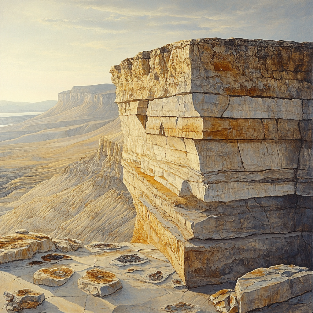 Leonardo Da Vinci Inspired Mountain Fossil Study Paint by numbers art