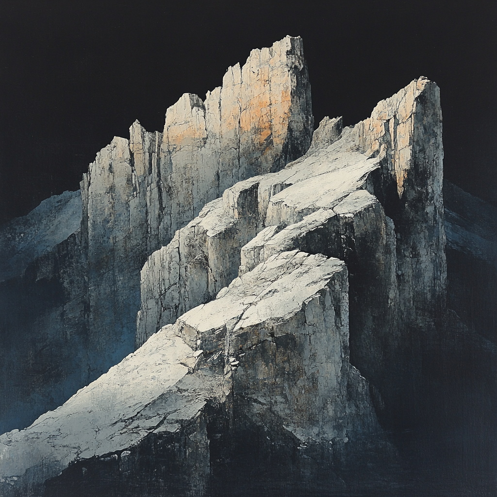 Caravaggio Inspired Mountain Shadow Ridge paint by numbers