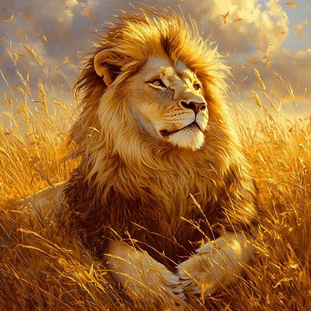 Edwin Landseer Inspired Majestic Lion In Savannah paint by number