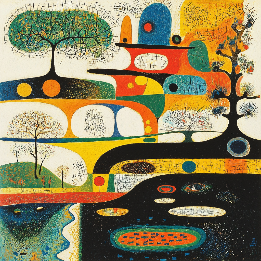 Joan Miró Inspired Imaginary Landscapes DIY Paint By Numbers