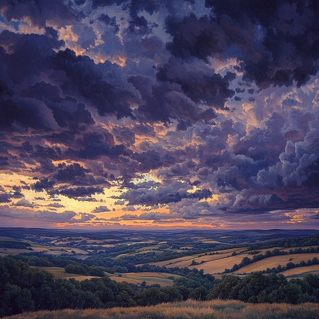 Francisco Goya Inspired Twilight Vista With Ominous Clouds paint by numbers