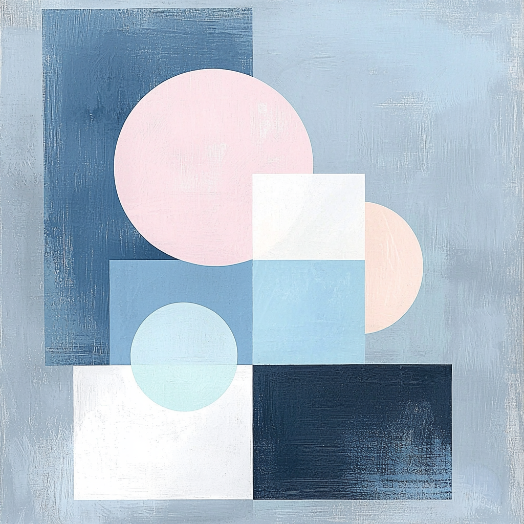 Kazimir Malevich Inspired Ethereal Forms Number Painting