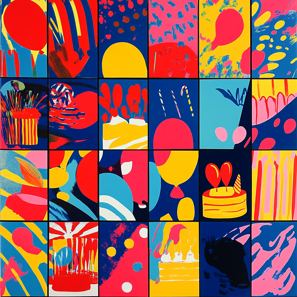 Andy Warhol Inspired Pop Art Celebration Number painting