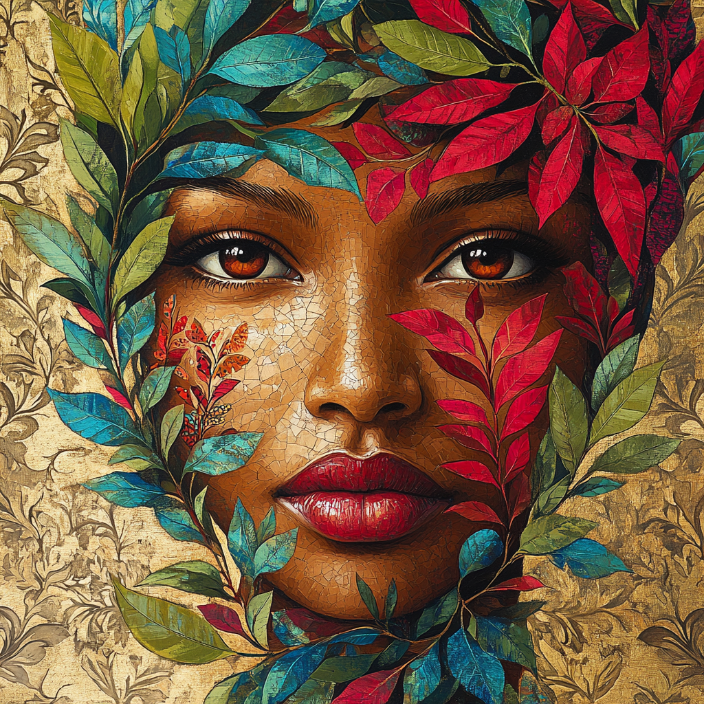 Frida Kahlo Inspired Botanical Portrait DIY paint by numbers