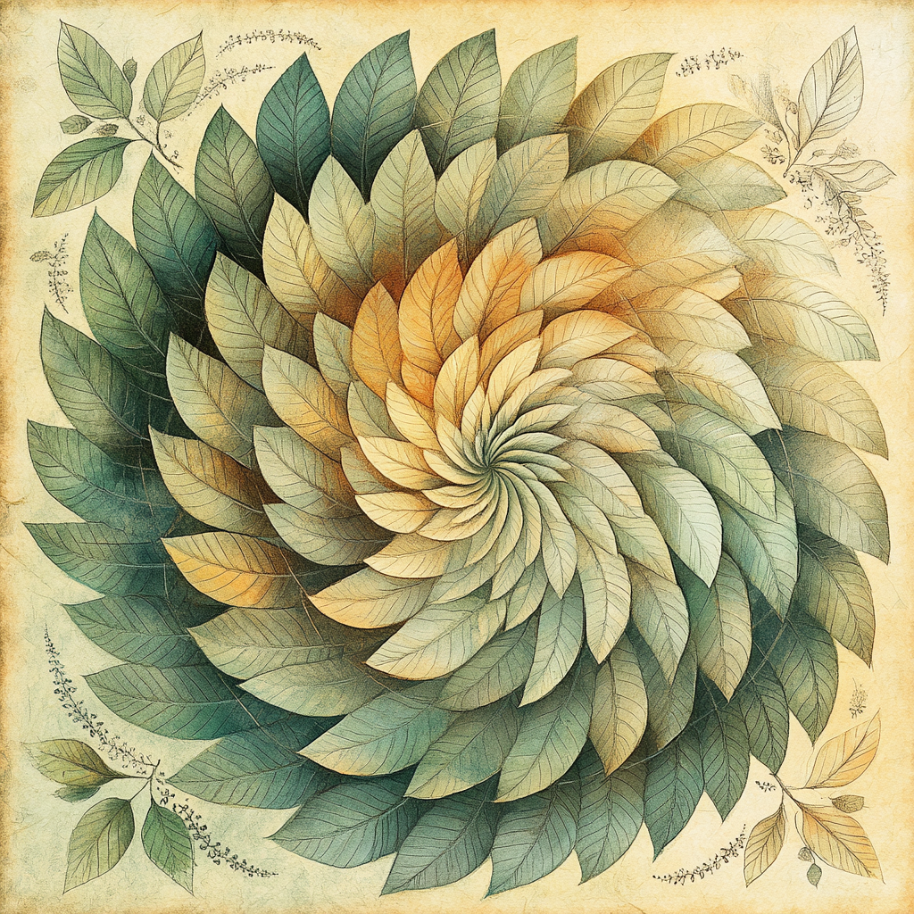 Leonardo Da Vinci Inspired Botanical Spiral Patterns DIY paint by numbers
