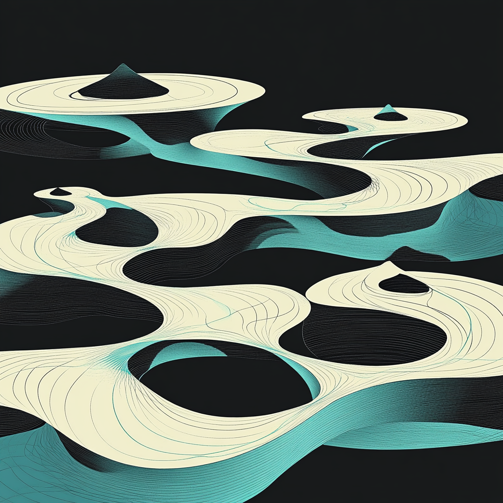 M.C. Escher Inspired Möbius Archipelago Number painting