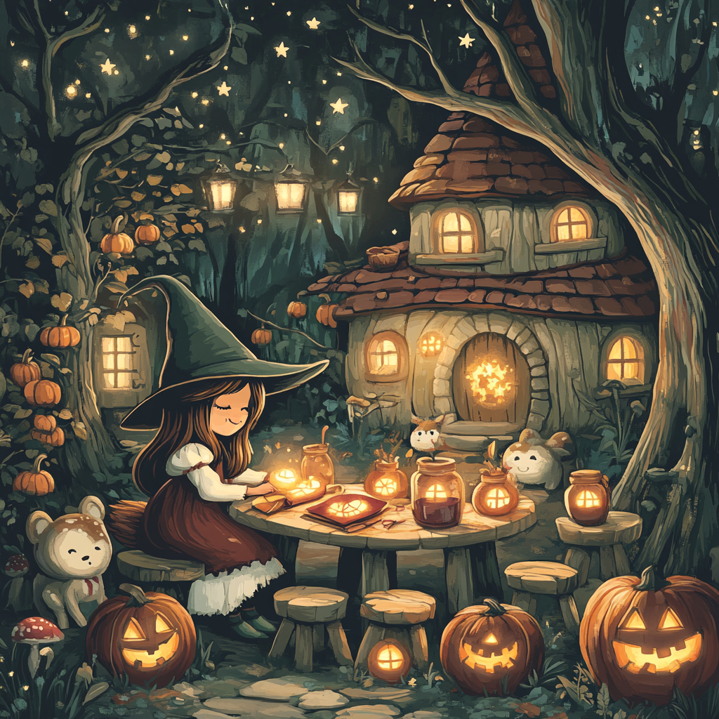 Witch Hat Workshop In The Woods DIY paint by numbers