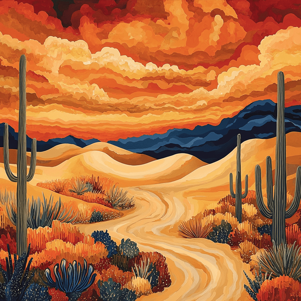 Georgia O'Keeffe Inspired Mysterious Desert Landscape DIY Paint By Numbers