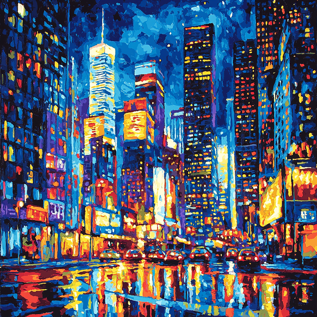 Edward Hopper Inspired City Nights And Vibrant Lights Number Painting