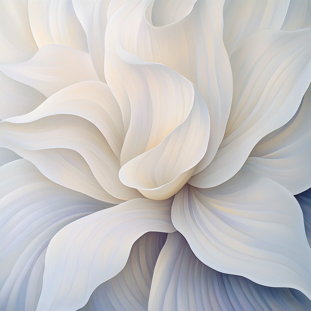 Georgia O’Keeffe Inspired Enfolding White Lily Petal Abstraction paint by number