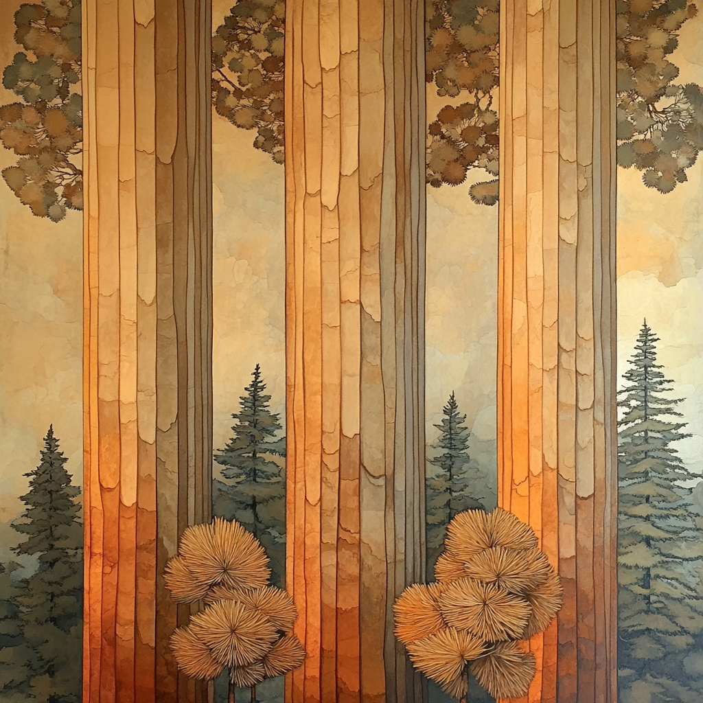 Michelangelo Inspired Redwood Colonnade Paint by numbers kits