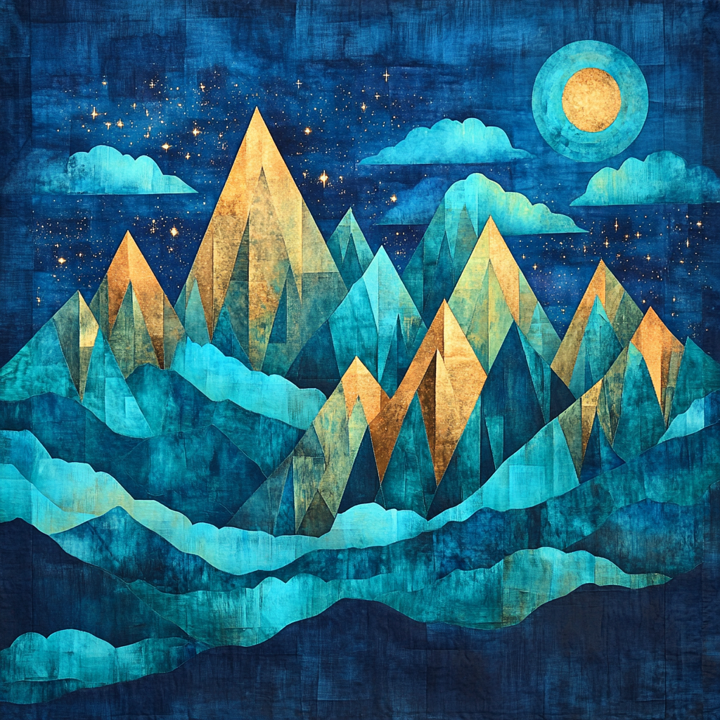 Paul Cézanne Inspired Cosmic Mountain Landscape paint by color