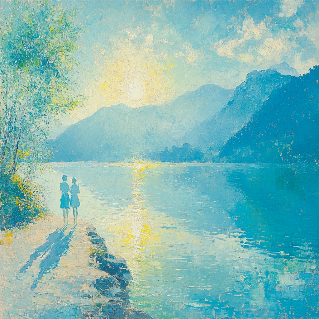 Seurat Inspired Lakeside Morning Numbered painting kits