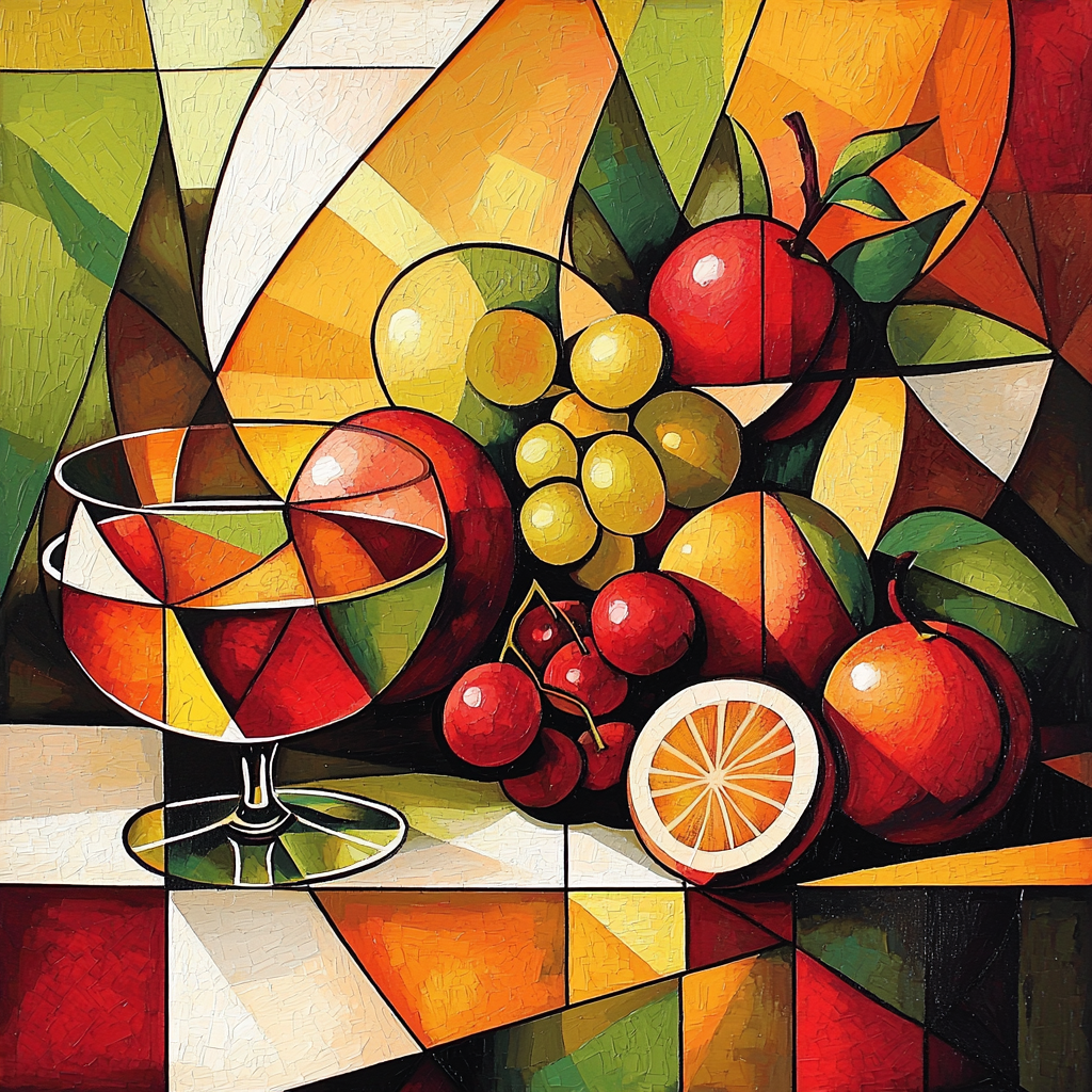 Pablo Picasso Inspired Fruits In Cubism Paint By Numbers Art