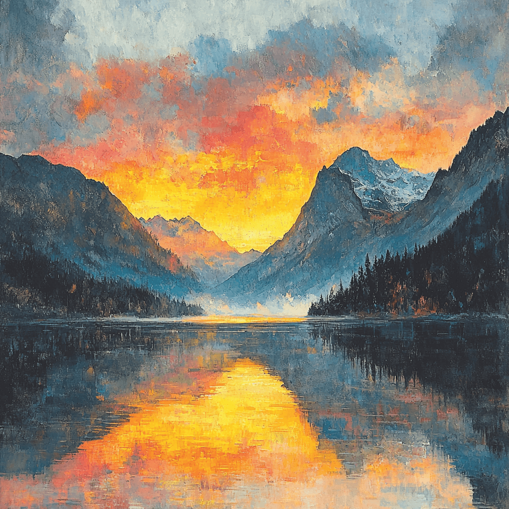 J.M.W. Turner Inspired Mountain Majesty Sunrise Numbered Painting Kits