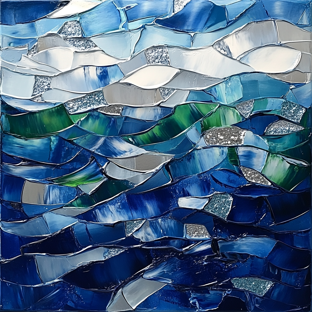 Jean-Paul Riopelle Inspired Shimmering Northern Sky Painting by numbers kit