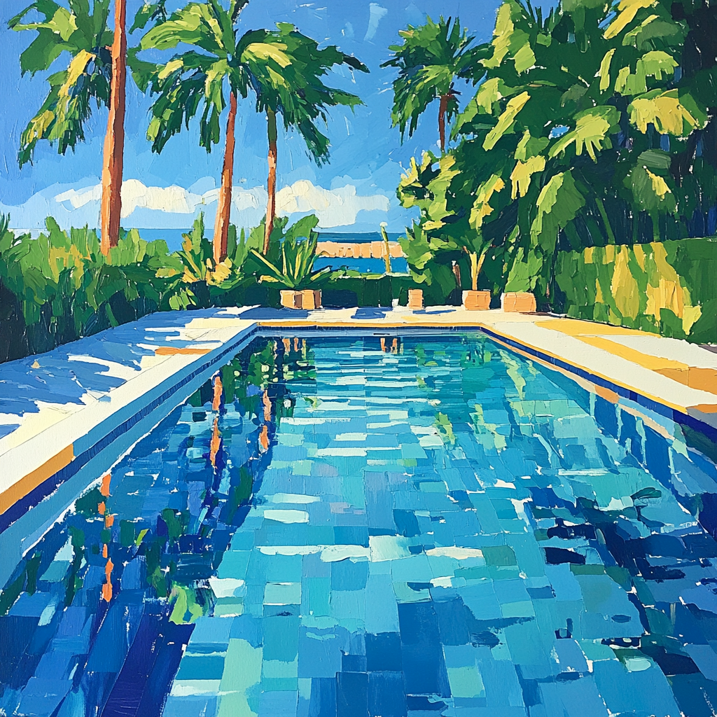 David Hockney Inspired Swimming Pool Day Painting by numbers kit