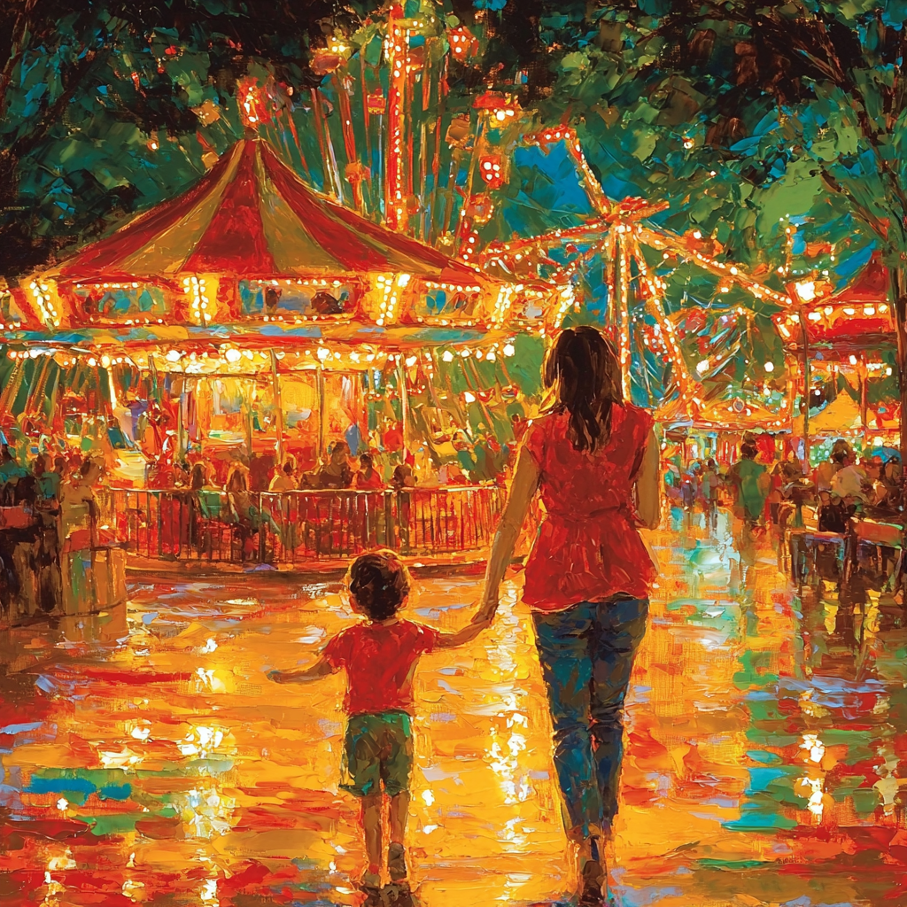 Mom And Me At The Fair Numbered Painting Kits